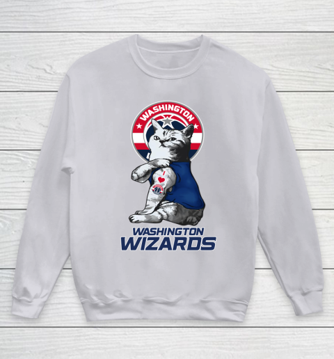 NBA Basketball My Cat Loves Washington Wizards Youth Sweatshirt 3
