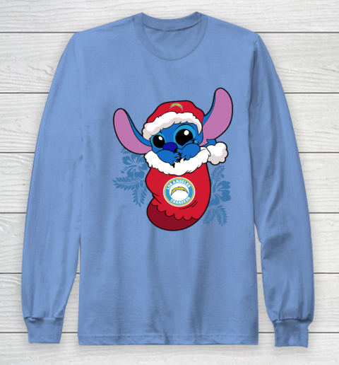 Los Angeles Chargers Christmas Stitch In The Sock Funny Disney NFL Long Sleeve T-Shirt 11