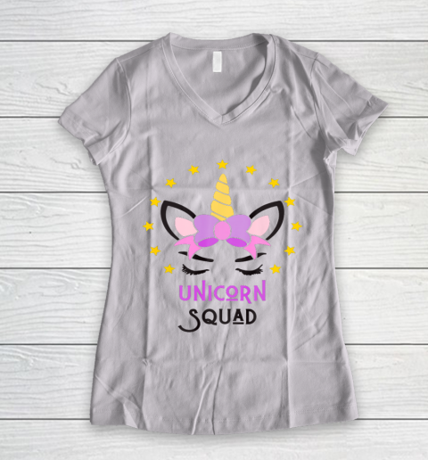 Unicorn Squad Unicorns Mystic Magic Funny Cute Woman Girls Women's V-Neck T-Shirt