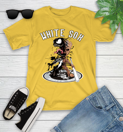 MLB Chicago White Sox Baseball Venom Groot Guardians Of The Galaxy Youth T-Shirt 8