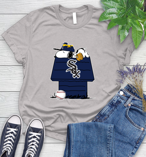 MLB Chicago White Sox Snoopy Woodstock The Peanuts Movie Baseball T Shirt Women's T-Shirt 10