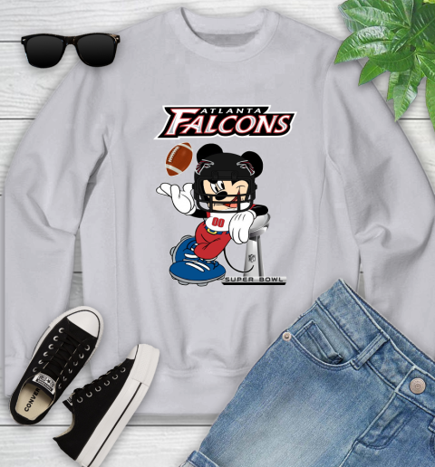 NFL Atlanta Falcons Mickey Mouse Disney Super Bowl Football T Shirt Youth Sweatshirt 4