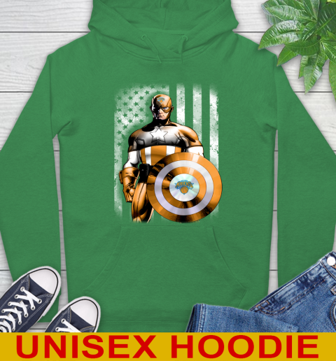 New York Knicks NBA Basketball Captain America Marvel Avengers American Flag Shirt Hoodie 8