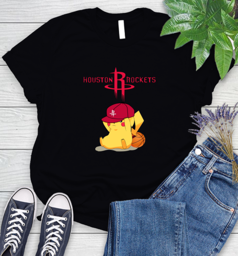 NBA Pikachu Basketball Sports Houston Rockets Women's T-Shirt 2