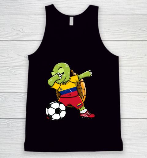 Dabbing Turtle Venezuela Soccer Fans Jersey Flag Football Tank Top