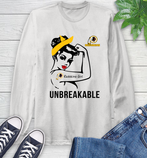 NFL Washington Redskins Girl Unbreakable Football Sports Long Sleeve T-Shirt