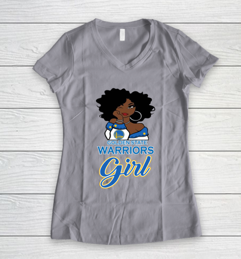 Golden State Warriors Girl NBA Women's V-Neck T-Shirt 4
