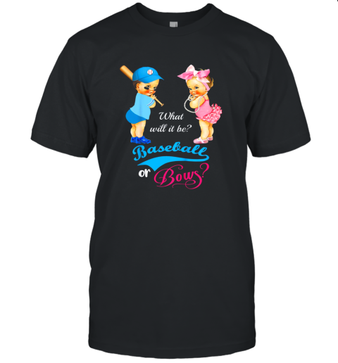 Cute Baseball or Bows Gender Reveal Unisex Jersey Tee