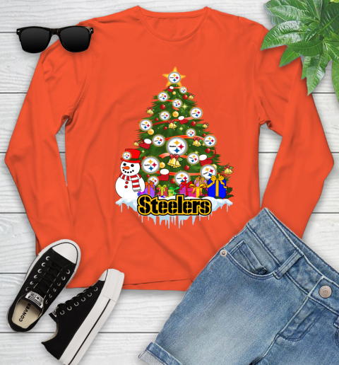 Pittsburgh Steelers Merry Christmas NFL Football Sports Youth Long Sleeve 4