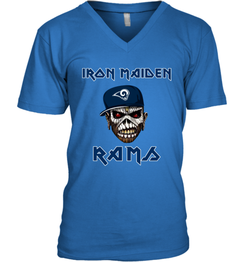 NFL Los Angeles Rams Iron Maiden Rock Band Music Football Sports ANB1BYr3uI5 v neck unisex 8 95 151514 front royal