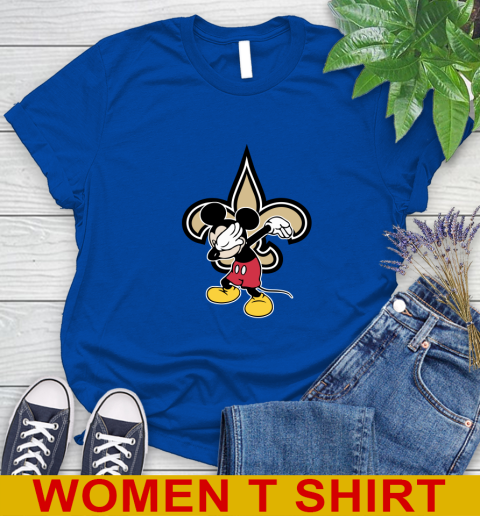 New Orleans Saints NFL Football Dabbing Mickey Disney Sports Women's T-Shirt 9