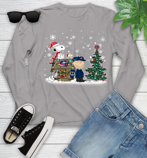 NHL Columbus Blue Jackets Snoopy Charlie Brown Woodstock Christmas Stanley Cup Hockey Youth Long Sleeve 5