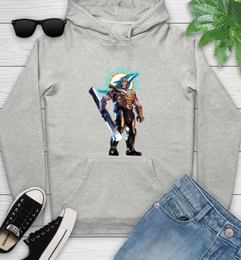 NFL Thanos Gauntlet Avengers Endgame Football Miami Dolphins Youth Hoodie