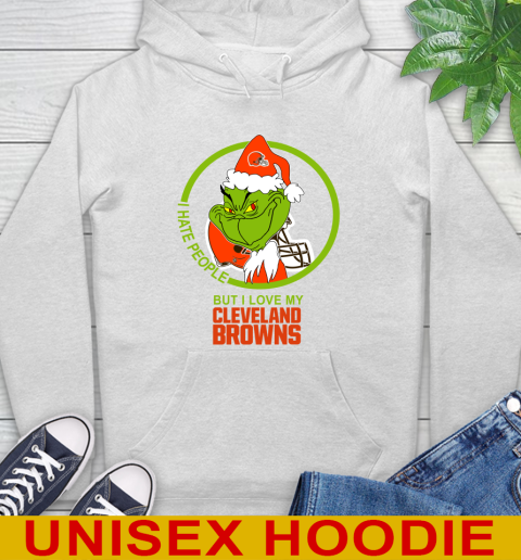 Cleveland Browns NFL Christmas Grinch I Hate People But I Love My Favorite Football Team Hoodie