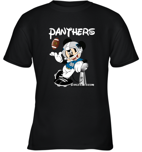 Mickey Panthers Taking The Super Bowl Trophy Football Youth T-Shirt