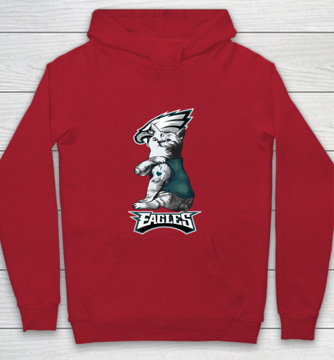 NFL Football My Cat Loves Philadelphia Eagles Youth Hoodie 7
