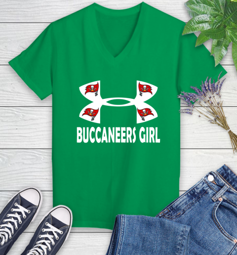 NFL Tampa Bay Buccaneers Girl Under Armour Football Sports Women's V-Neck T-Shirt 5