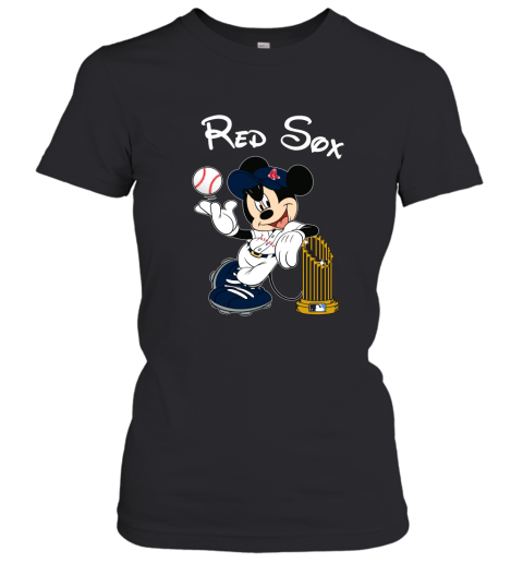 Boston Red Sox Mickey Taking The Trophy MLB 2018 Women's T-Shirt