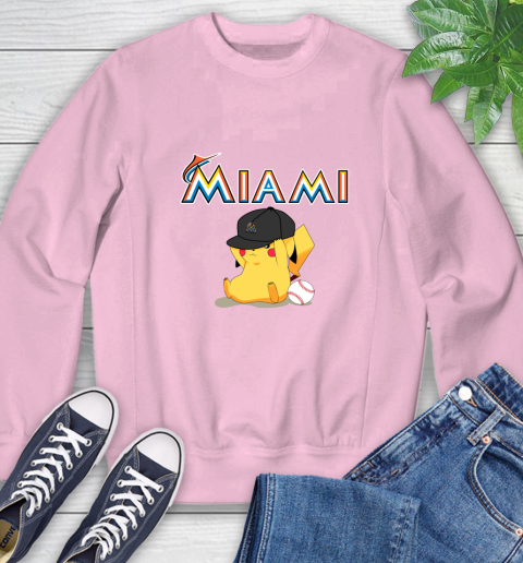 MLB Pikachu Baseball Sports Miami Marlins Sweatshirt 9