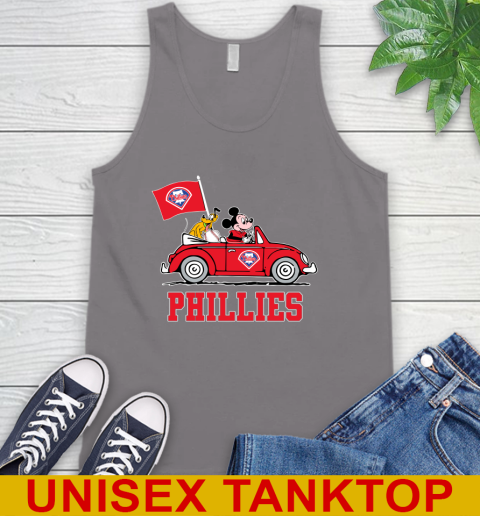 MLB Baseball Philadelphia Phillies Pluto Mickey Driving Disney Shirt Tank Top 7