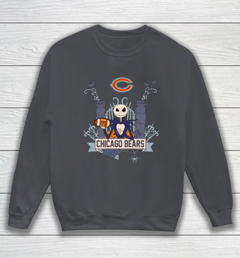 NFL Chicago Bears Football Jack Skellington Halloween Sweatshirt 4