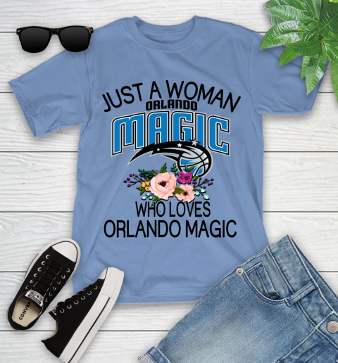 NBA Just A Woman Who Loves Orlando Magic Basketball Sports Youth T-Shirt 9