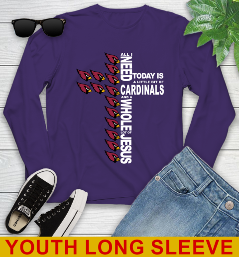 NFL All I Need Today Is A Little Bit Of Arizona Cardinals Shirt Youth Long Sleeve 4