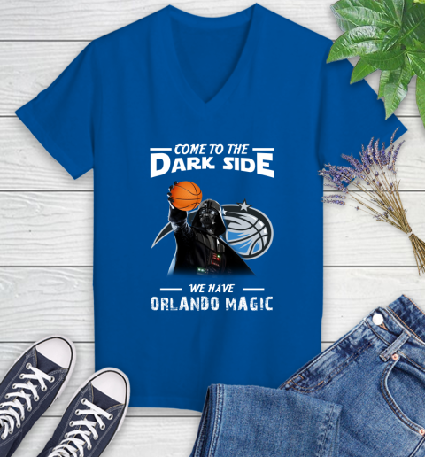 NBA Come To The Dark Side We Have Orlando Magic Star Wars Darth Vader Basketball Women's V-Neck T-Shirt 10