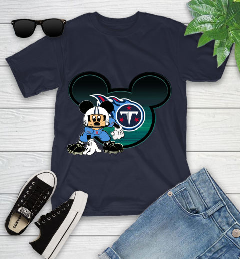 NFL Tennessee Titans Mickey Mouse Disney Football T Shirt Youth T-Shirt 3