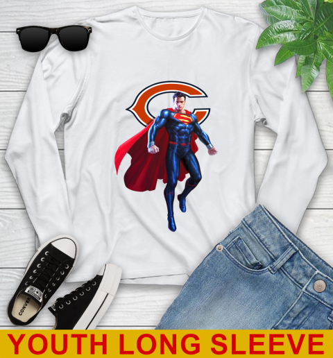 NFL Superman DC Sports Football Chicago Bears Youth Long Sleeve