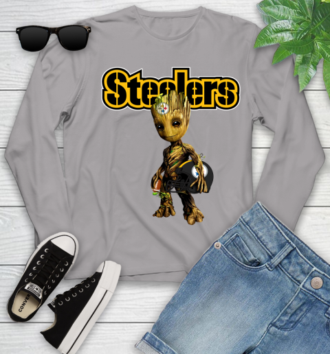Pittsburgh Steelers NFL Football Groot Marvel Guardians Of The Galaxy Youth Long Sleeve 5