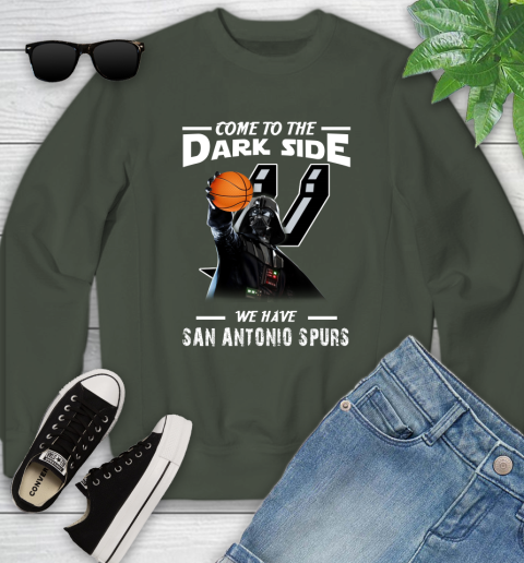 NBA Come To The Dark Side We Have San Antonio Spurs Star Wars Darth Vader Basketball Youth Sweatshirt 9