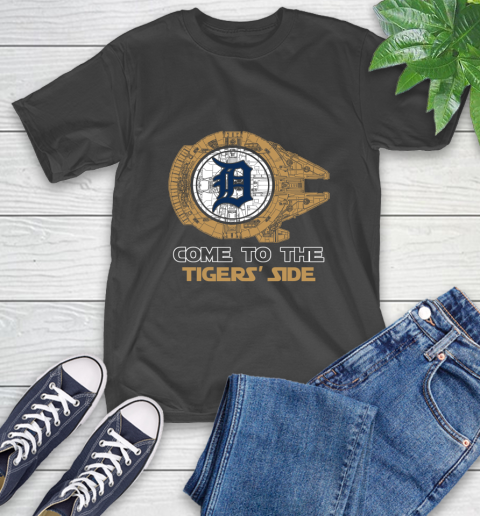 MLB Come To The Detroit Tigers Side Star Wars Baseball Sports T-Shirt