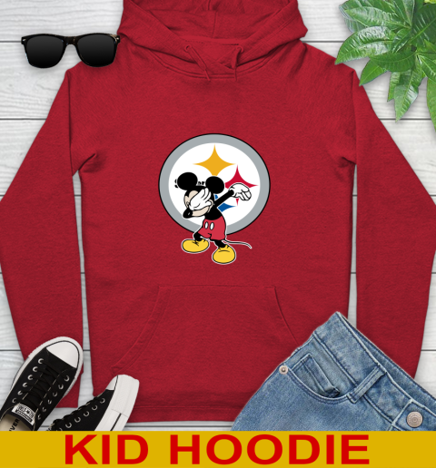 Pittsburgh Steelers NFL Football Dabbing Mickey Disney Sports Youth Hoodie 11