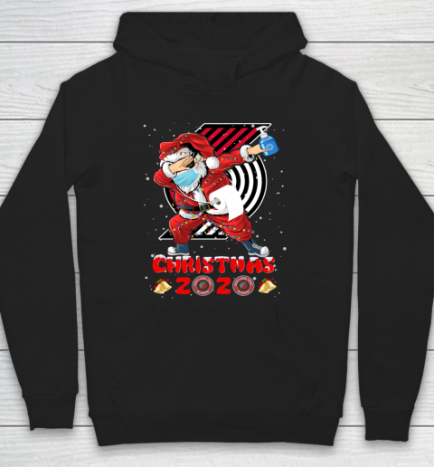 Portland Trail Blazers Funny Santa Claus Dabbing Christmas 2020 NBA Hoodie