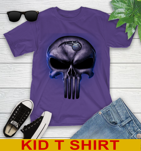 Orlando Magic NBA Basketball Punisher Skull Sports Youth T-Shirt 3