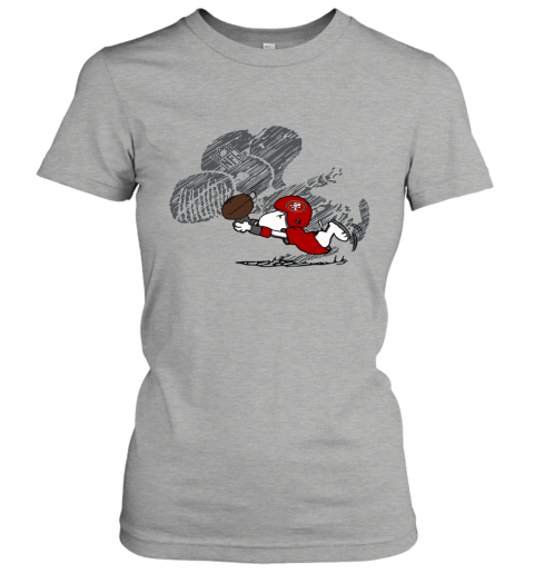 San Fracisco 49ers Snoopy Plays The Football Game Women's T-Shirt