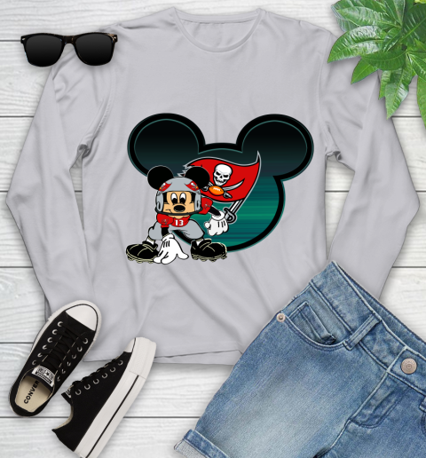 NFL Tampa Bay Buccaneers Mickey Mouse Disney Football T Shirt Youth Long Sleeve 5