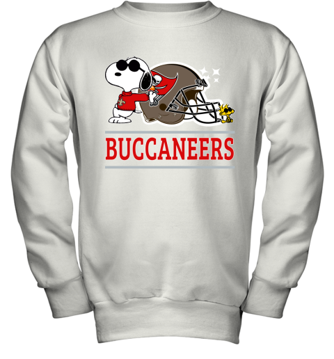 The Tampa Bay Buccaneers Joe Cool And Woodstock Snoopy Mashup Youth Sweatshirt