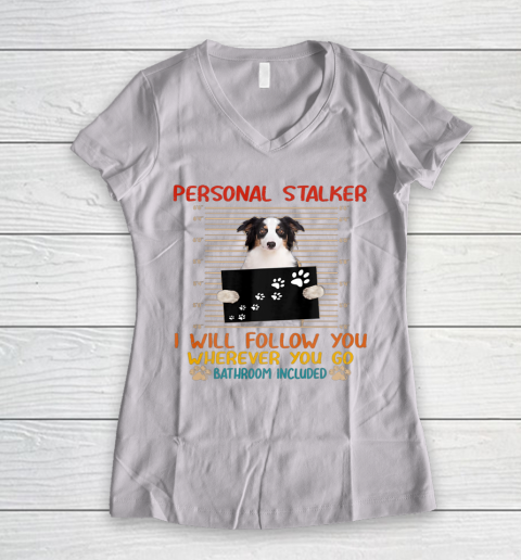 Personal Stalker Dog Australian Shepherd Vintage Women's V-Neck T-Shirt