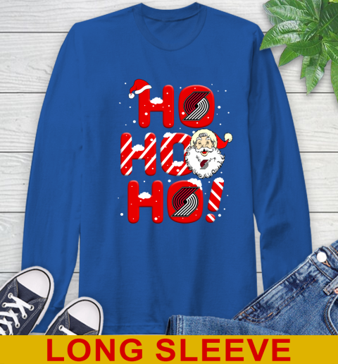 Portland Trail Blazers NBA Basketball Ho Ho Ho Santa Claus Merry Christmas Shirt Long Sleeve T-Shirt 11