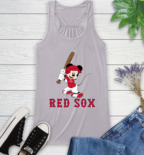 MLB Baseball Boston Red Sox Cheerful Mickey Mouse Shirt Racerback Tank 6 MLB Baseball Boston Red Sox Cheerful Mickey Mouse Shirt Racerback Tank - Image 6