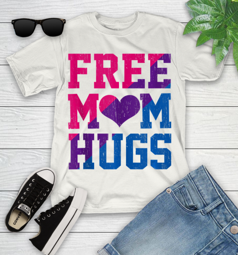 Nurse Shirt Vintage Free Mom Hugs Bisexual Heart LGBT Pride flag Shirt Youth T-Shirt