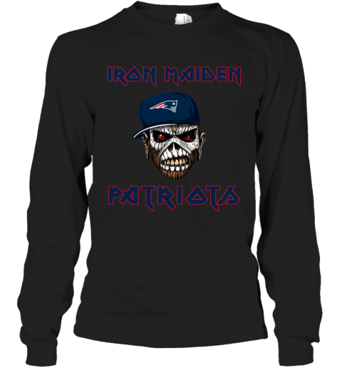 NFL New England Patriots Iron Maiden Rock Band Music Football Sports H4oGvImXtNN long sleeve tee 14 95 151514 front black