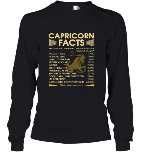 Capricorn Facts Awesome Zodiac Sign Daily Value Youth Long Sleeve