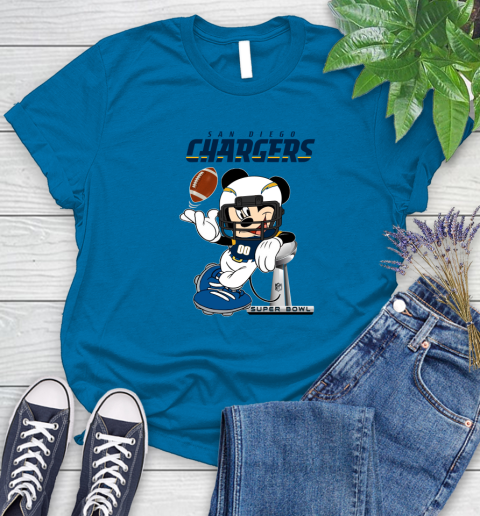 NFL San diego chargers Mickey Mouse Disney Super Bowl Football T Shirt Women's T-Shirt 7