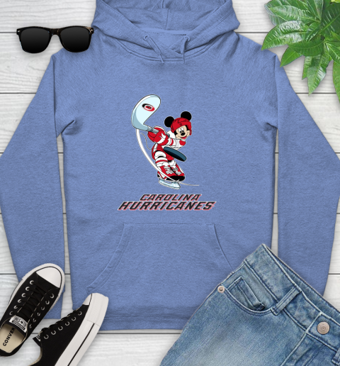 NHL Hockey Carolina Hurricanes Cheerful Mickey Mouse Shirt Youth Hoodie 11