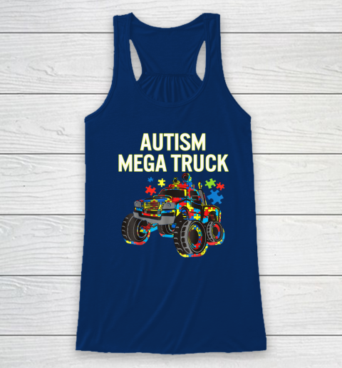 Autism Mega Truck Shirt Monster Truck Autism Awareness Racerback Tank 4
