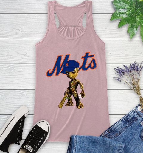 MLB New York Mets Groot Guardians Of The Galaxy Baseball Racerback Tank 11