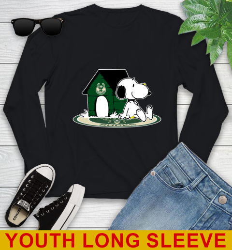 NBA Basketball Milwaukee Bucks Snoopy The Peanuts Movie Shirt Youth Long Sleeve 2